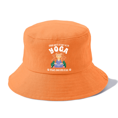 Good Days Start With Yoga, Paws And Breath Bucket Hat