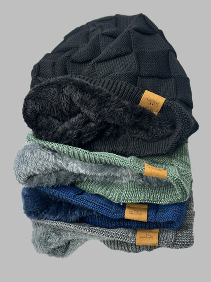 Pandaize Luxe-Knit Beanie - Soft Mixed-Color Unisex Winter Essential