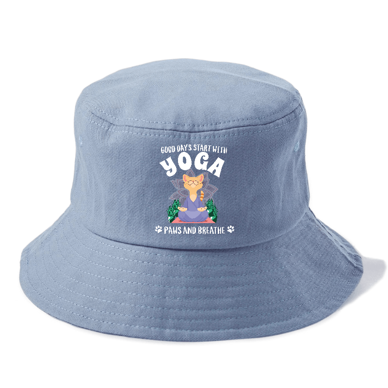 Good Days Start With Yoga, Paws And Breath Bucket Hat