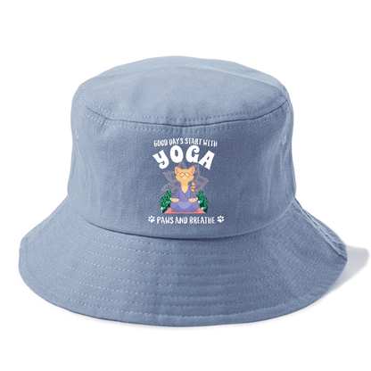 Good Days Start With Yoga, Paws And Breath Bucket Hat