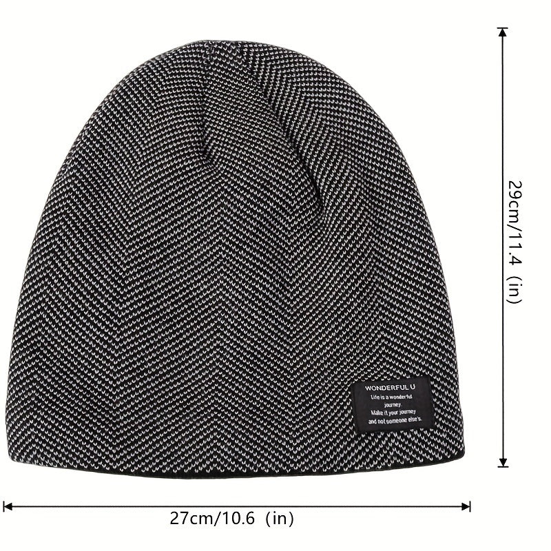 Pandaize's Unisex Life Is A Journey Knitted Beanie - Stylish Winter Headwear