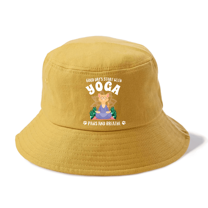 Good Days Start With Yoga, Paws And Breath Bucket Hat