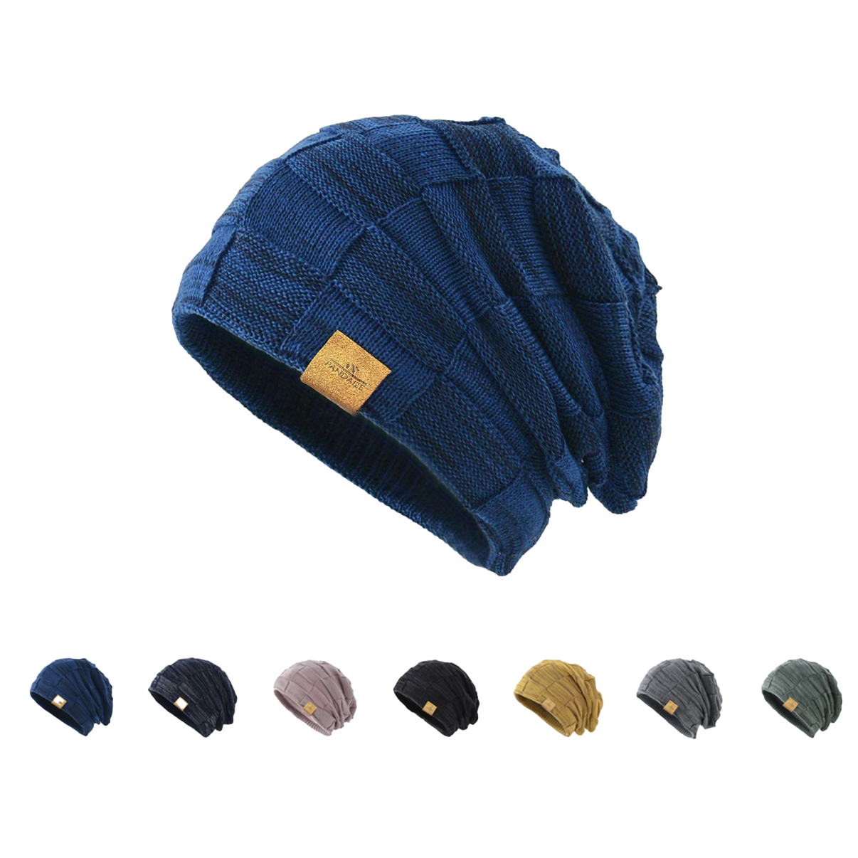 Pandaize Luxe-Knit Beanie - Soft Mixed-Color Unisex Winter Essential